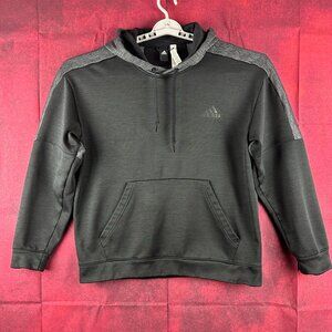 ADIDAS ULTIMATE MEN'S HOODIE CLIMAWARM ATHLETIC PULLOVER BLACK GRAY SIZE XL
